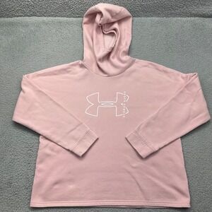 Under Armour 1325318 Womens XL Loose Pink Rival Hoodie Fleece Hooded Sweatshirt